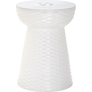 image:imageSAFAVIEH Furniture  Daphne Decorative Garden Stool  Creme  Ceramic  Artisan HandPainted Design  Ideal for Living Room Patio Garden  Fully Assembled ACS4523BWhite