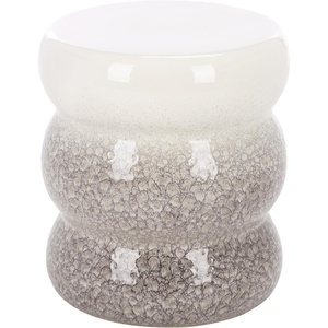 image:imageSAFAVIEH Home Collection  EMI 16Inch Ceramic Garden Stool Grey amp White Glazed Finish Indoor Outdoor Decorative Accent Stool Fully Assembled ACS4612AGreyWhite