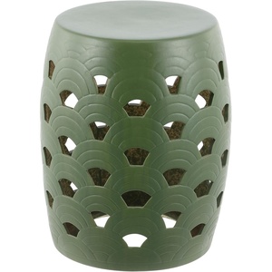 image:imageSAFAVIEH Home Collection Amaissa Moss Green Ceramic Decorative Garden Stool for Living Room Bedroom Garden Side Table Plant Stand Fully AssembledMoss Green