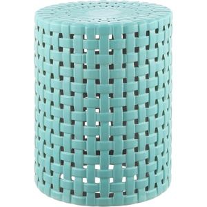 image:imageSAFAVIEH Home Collection Sayre Cream Ceramic 18inch Decorative Accent Garden Stool for Living Room Bathroom Patio Side Table Plant Stand Fully AssembledRobins Egg Blue