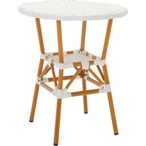 image:imageSAFAVIEH Outdoor  California Bistro Table  Navy  Faux Rattan amp Aluminum Base  Coastal Cafe Table Design  Ideal for Patio Deck Sunroom Dining Area 238 W x 238 D x 285 H PAT7536BWhite