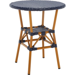 image:imageSAFAVIEH Outdoor  California Bistro Table  Navy  Faux Rattan amp Aluminum Base  Coastal Cafe Table Design  Ideal for Patio Deck Sunroom Dining Area 238 W x 238 D x 285 H PAT7536BNavy