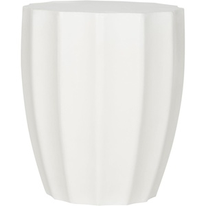 image:imageSAFAVIEH Outdoor  Jaslyn Accent Stool  Ivory Concrete  Modern Sculptural Drum Design  Ideal for Living Room Patio Deck Sunroom 153W x 153D x 177H VNN1010BIvory