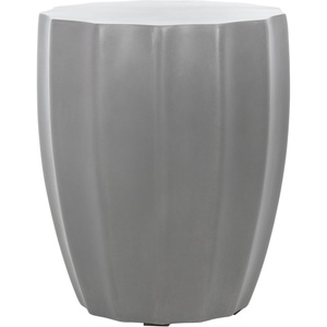 image:imageSAFAVIEH Outdoor  Jaslyn Accent Stool  Ivory Concrete  Modern Sculptural Drum Design  Ideal for Living Room Patio Deck Sunroom 153W x 153D x 177H VNN1010BGrey