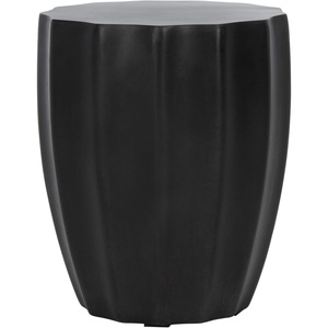 image:imageSAFAVIEH Outdoor  Jaslyn Accent Stool  Ivory Concrete  Modern Sculptural Drum Design  Ideal for Living Room Patio Deck Sunroom 153W x 153D x 177H VNN1010BBlack
