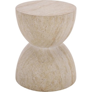 image:imageSAFAVIEH Outdoor  Tina Hourglass Accent Table  Smoke  Fully Assembled  Weather Resistant  Ideal for Deck Patio Backyard 138 W x 138 D x 177 H PAT6203BTravertine