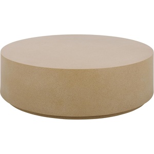image:imageSAFAVIEH Outdoor  Tina Round Coffee Table  Beige  Fully Assembled  Weather Resistant  Ideal for Deck Patio Backyard 354 W x 354 D x 106 H PAT6210BBeige