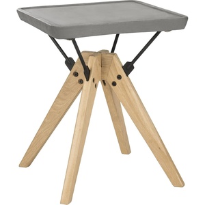 image:imageSAFAVIEH Outdoor Collection Marcio Modern Dark Grey Concrete Side Table Fully Assembled