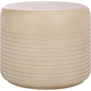 image:imageSAFAVIEH Outdoor Patio Furniture Collection  Astrid Sandy Beige Ficonstone Low Wide Side Table Round Modern Patio Accent Table Fully Assembled PAT1538BBeige