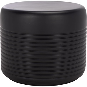image:imageSAFAVIEH Outdoor Patio Furniture Collection  Astrid Sandy Beige Ficonstone Low Wide Side Table Round Modern Patio Accent Table Fully Assembled PAT1538BBlack