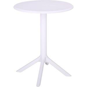 image:imageSAFAVIEH Outdoor Patio Furniture Collection  Stella Beige Round Bistro Table Fully Assembled Outdoor Patio Table Compact Modern Design WeatherResistant Accent PAT4705BWhite
