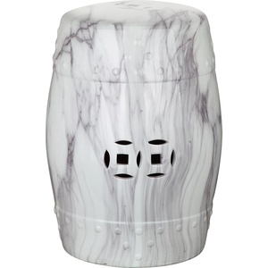 image:imageSafavieh Castle Gardens Collection Jade Swirl White Glazed Ceramic Garden StoolWhite