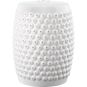 image:imageSafavieh Castle Gardens Collection Stella Nail Head White Glazed Ceramic Garden StoolWhite