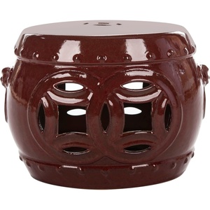 image:imageSafavieh Mei Double Coin Ceramic Decorative Garden Stool Light BlueAntique Red