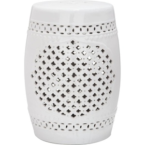 image:imageSafavieh Moroccan Quatrefoil Ceramic Decorative Garden Stool WhiteWhite