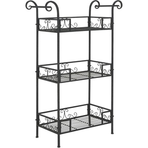 image:imageSafavieh Outdoor Collection Noreen Antique White 3 Tier ShelfBlack