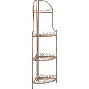 image:imageSafavieh PAT5013B Outdoor Collection Abarrane Antique White Wrought Iron 4Tier Corner ShelfRusty Orange