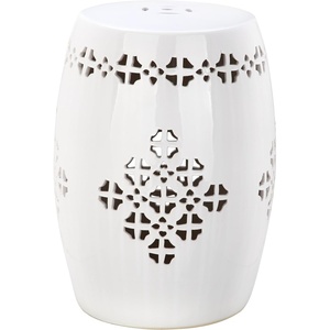 image:imageSafavieh Quatrefoil Ceramic Decorative Garden Stool Light BlueAntique White