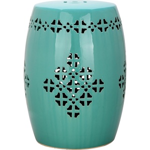 image:imageSafavieh Quatrefoil Ceramic Decorative Garden Stool Light BlueLight Blue