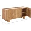 image:imageSAFAVIEH Couture Collection  Ashlietta Natural Wood amp Travertine Top Sideboard Modern Storage Cabinet Fully Assembled SFV5778ANaturalTravertine