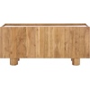 image:imageSAFAVIEH Couture Collection  Ashlietta Natural Wood amp Travertine Top Sideboard Modern Storage Cabinet Fully Assembled SFV5778ANaturalTravertine
