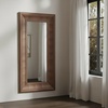 image:imageSAFAVIEH Couture Collection  Kaya Black Wood Rectangle MirrorWalnut