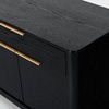 image:imageSAFAVIEH Couture Collection Gabrietta Medium OakBlack Entertainment Media TV Stand Fits up to a 65 Flatscreen Television Fully AssembledBlackGold