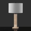 image:imageSAFAVIEH Couture Collection Hannabeth TravertineBlack 27inch Dimmable Table Lamp for Bedroom Living Room Home Office Desk Nightstand