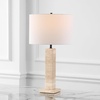 image:imageSAFAVIEH Couture Collection Hannabeth TravertineBlack 27inch Dimmable Table Lamp for Bedroom Living Room Home Office Desk Nightstand