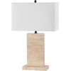 image:imageSAFAVIEH Couture Collection Jennabriana TravertineBlack 26inch Dimmable Table Lamp for Bedroom Living Room Home Office Desk Nightstand