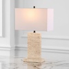 image:imageSAFAVIEH Couture Collection Jennabriana TravertineBlack 26inch Dimmable Table Lamp for Bedroom Living Room Home Office Desk Nightstand
