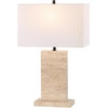image:imageSAFAVIEH Couture Collection Jennabriana TravertineBlack 26inch Dimmable Table Lamp for Bedroom Living Room Home Office Desk Nightstand