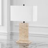 image:imageSAFAVIEH Couture Collection Jennabriana TravertineBlack 26inch Dimmable Table Lamp for Bedroom Living Room Home Office Desk Nightstand