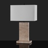 image:imageSAFAVIEH Couture Collection Jennabriana TravertineBlack 26inch Dimmable Table Lamp for Bedroom Living Room Home Office Desk Nightstand