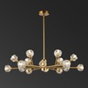image:imageSAFAVIEH Couture Lighting  Breyer 18Light 345Inch Crystal Chandelier  Gold  Modern Sputnik Design  Ideal for Dining Room Foyer Entryway  LED Bulb Included CTL1023CGold