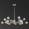 image:imageSAFAVIEH Couture Lighting  Breyer 18Light 345Inch Crystal Chandelier  Gold  Modern Sputnik Design  Ideal for Dining Room Foyer Entryway  LED Bulb Included CTL1023CNickle