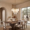 image:imageSAFAVIEH Couture Lighting  Marjory 4Light 238Inch 3Tier Chandelier  Gold  Glam Layered Design  Ideal for Dining Room Foyer Entryway  LED Bulb Included CTL1015A