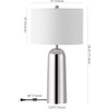 image:imageSAFAVIEH Couture Lighting Collection Chadric SilverWhite 29inch Table Lamp for Bedroom Living Room Home Office Desk Nightstand LED Bulb IncludedSilverWhite