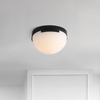 image:imageSAFAVIEH Couture Lighting Collection Eddie BrassOffWhite Alabaster Flush Mount Ceiling Light LED Bulb IncludedBlackOff White
