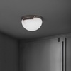 image:imageSAFAVIEH Couture Lighting Collection Eddie BrassOffWhite Alabaster Flush Mount Ceiling Light LED Bulb IncludedSilverOff White