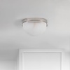 image:imageSAFAVIEH Couture Lighting Collection Eddie BrassOffWhite Alabaster Flush Mount Ceiling Light LED Bulb IncludedSilverOff White