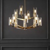 image:imageSAFAVIEH Couture Lighting Collection Jennica Art Deco Glam Gold Glass Chandelier