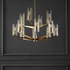 image:imageSAFAVIEH Couture Lighting Collection Jennica Art Deco Glam Gold Glass Chandelier