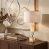 image:imageSAFAVIEH Couture Lighting Collection Johnny AlabasterGold 30inch Bedroom Living Room Home Office Desk Nightstand Table Lamp LED Bulb Included