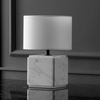 image:imageSAFAVIEH Couture Lighting Collection Zahra BlackWhite Marble 15inch Dimmable Table Lamp for Bedroom Living Room Home Office Desk Nightstand LED Bulb IncludedWhite