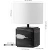 image:imageSAFAVIEH Couture Lighting Collection Zahra BlackWhite Marble 15inch Dimmable Table Lamp for Bedroom Living Room Home Office Desk Nightstand LED Bulb IncludedBlack  White