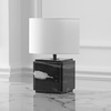 image:imageSAFAVIEH Couture Lighting Collection Zahra BlackWhite Marble 15inch Dimmable Table Lamp for Bedroom Living Room Home Office Desk Nightstand LED Bulb IncludedBlack  White