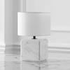image:imageSAFAVIEH Couture Lighting Collection Zahra BlackWhite Marble 15inch Dimmable Table Lamp for Bedroom Living Room Home Office Desk Nightstand LED Bulb IncludedWhite