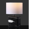 image:imageSAFAVIEH Couture Lighting Collection Zahra BlackWhite Marble 15inch Dimmable Table Lamp for Bedroom Living Room Home Office Desk Nightstand LED Bulb IncludedBlack  White