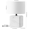 image:imageSAFAVIEH Couture Lighting Collection Zahra BlackWhite Marble 15inch Dimmable Table Lamp for Bedroom Living Room Home Office Desk Nightstand LED Bulb IncludedWhite